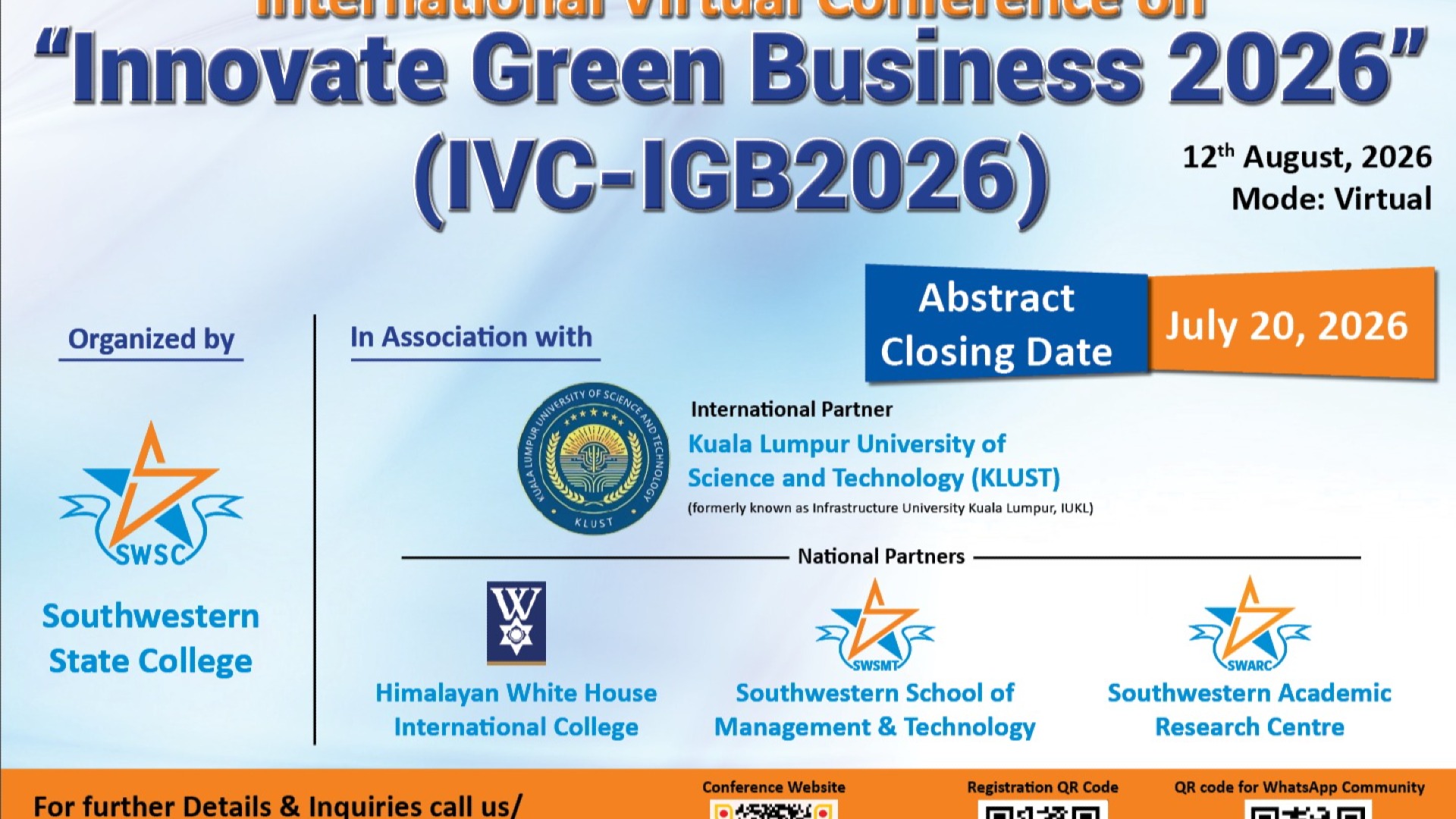International Virtual Conference on Innovate Green Business (IVC-IGB 2026)